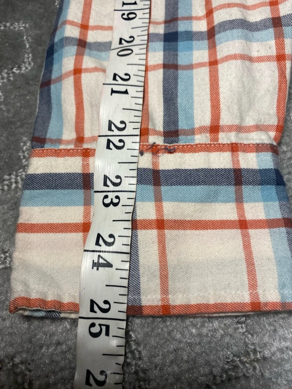 J.Crew Mens L  Plaid Button Down‎ Shirt Cotton Blue Orange Casual Preppy Classic